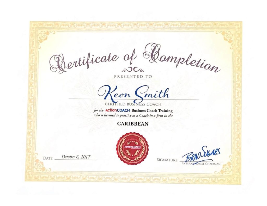 Keon-Smith-ActionCOACH-Certificate