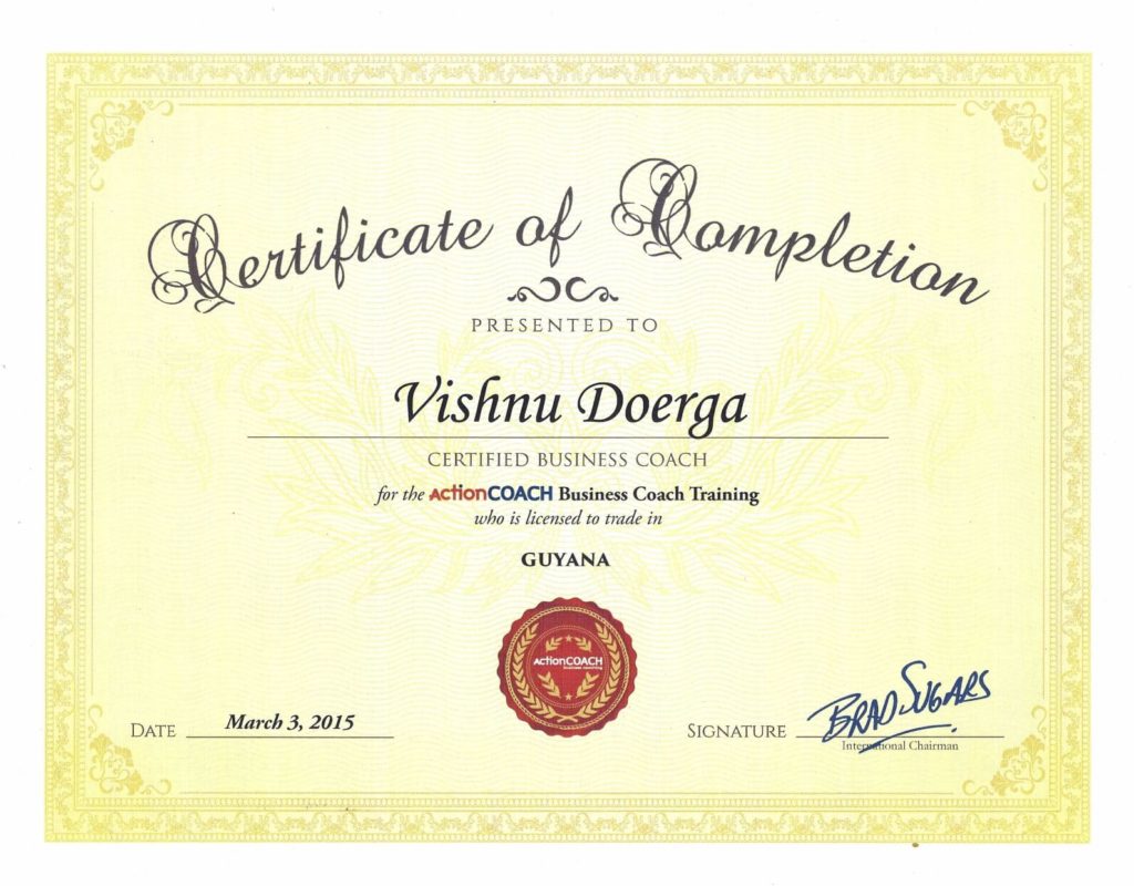 Vishnu-Doerga-ActionCOACH-Certificate