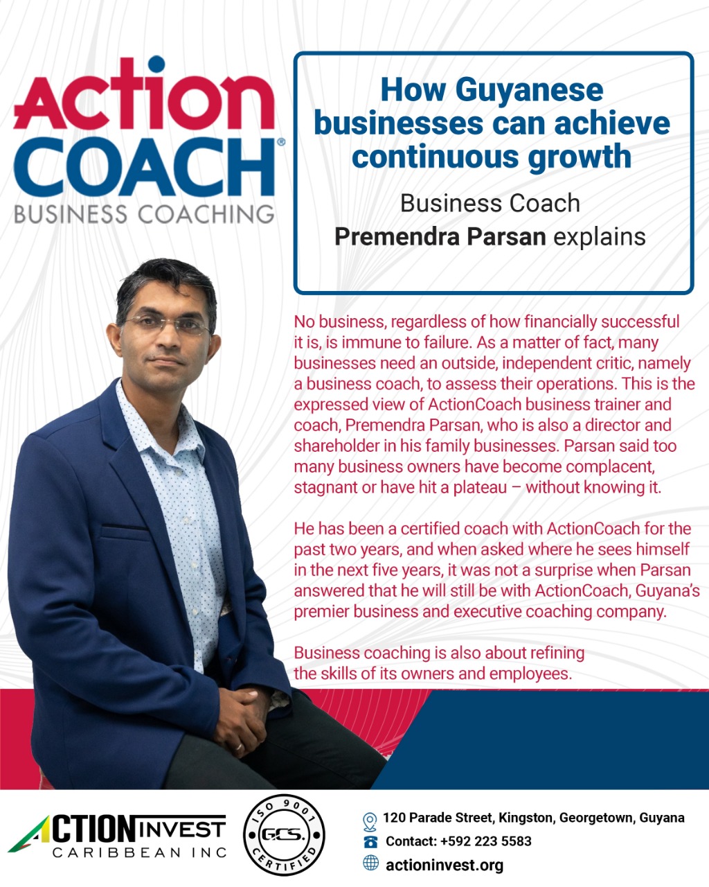 How Guyanese businesses can achieve continuous growth – Business Coach  Premendra Parsan explains - ActionINVEST Caribbean Inc.